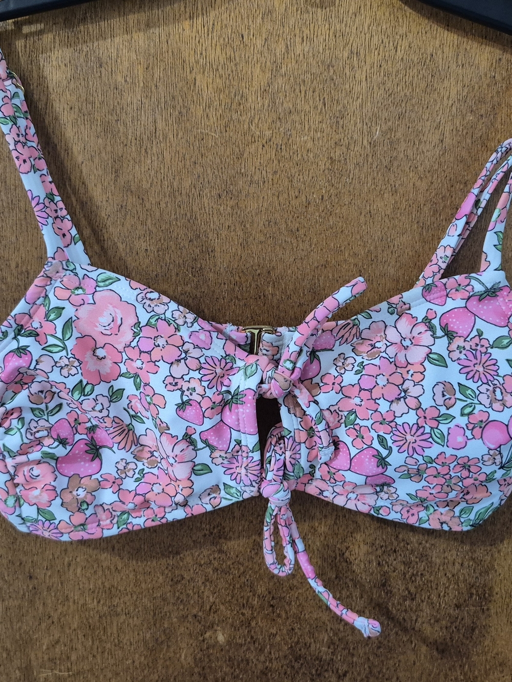Target Pink Floral Tie-Front Swim Bandeau